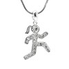 chelseachicNYC Crystal Marathon Runner Necklace Silver