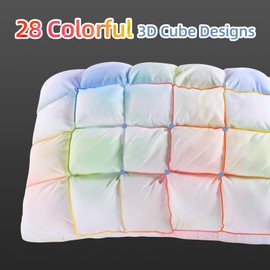 YOUR MOON Super Support Soft Down-Alternative Pillow King Size, Fluffy Soft Luxury Hotel Gel Sleeping Pillows, Bed Pillows for Side Sleepers(Rainbow)