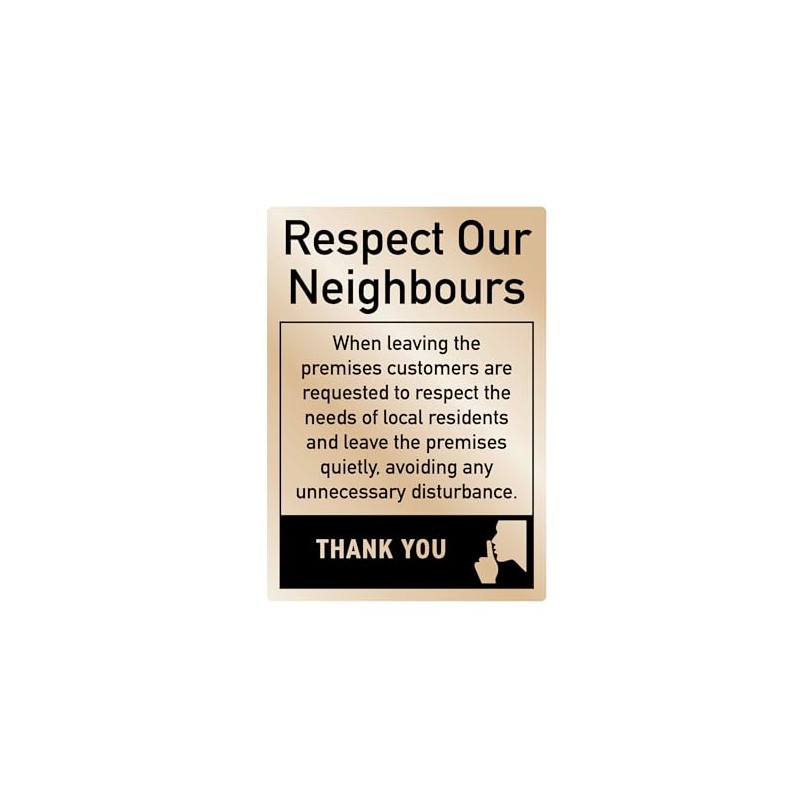 Leave Premises Quietly Polite Notice Sign Pub Bar Restaurant A4