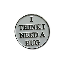 GBJUK Round I Think I Need A Hug Enamel Pin Lapel Badge with Butterfly Clasp Back