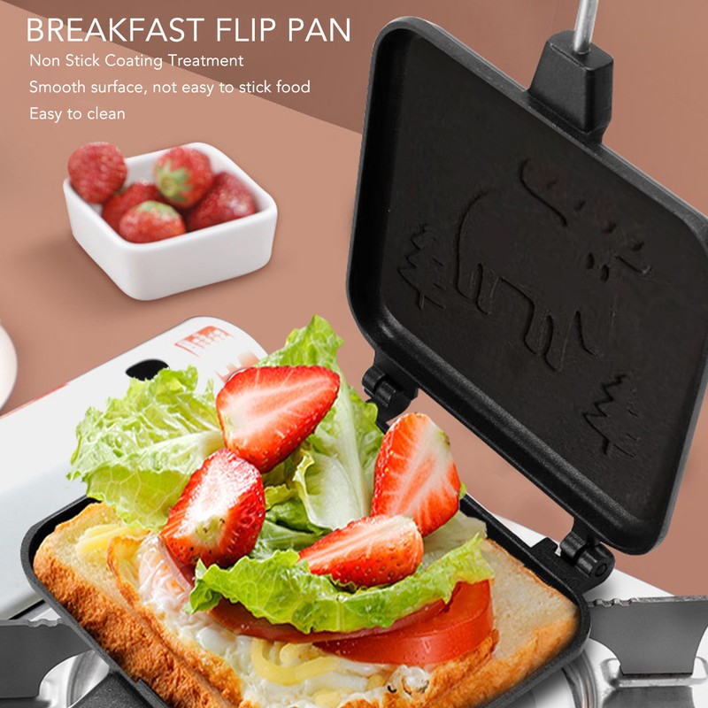 Sandwich Frying Pan Double Sided Stick Proof Breakfast Flip Pan