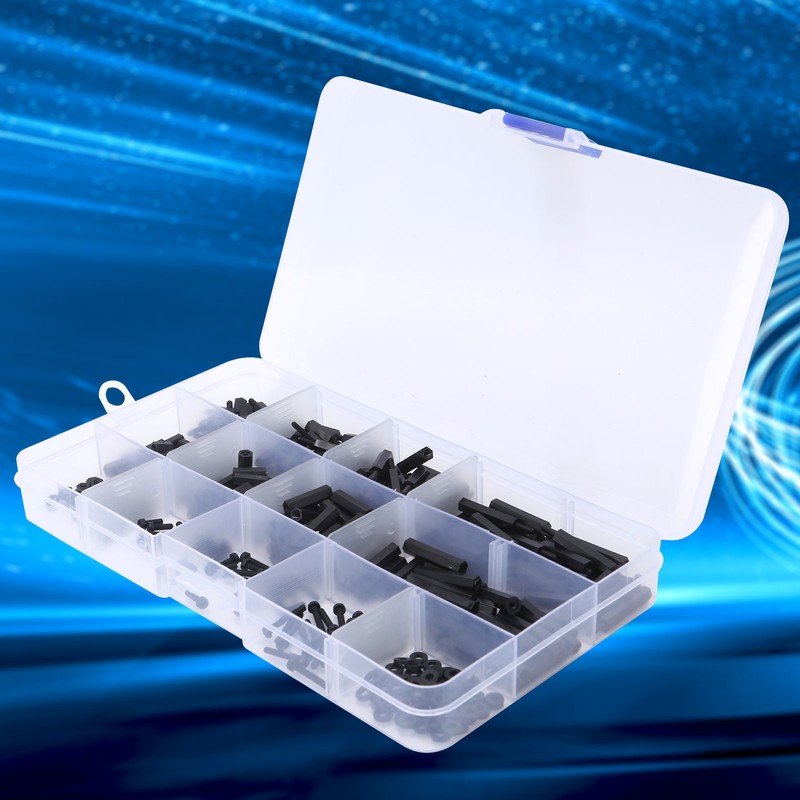 320pcs M2 Nylon Male to Female Hex Spacers Screw Nut