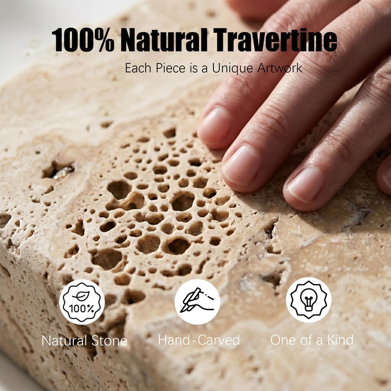 NADSENY Natural Travertine Sponge Holder for Kitchen Sink - Luxury