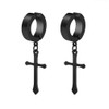 Non-Pierced Clip On Cross Dangle Drop Hoop Hinged Earrings Set