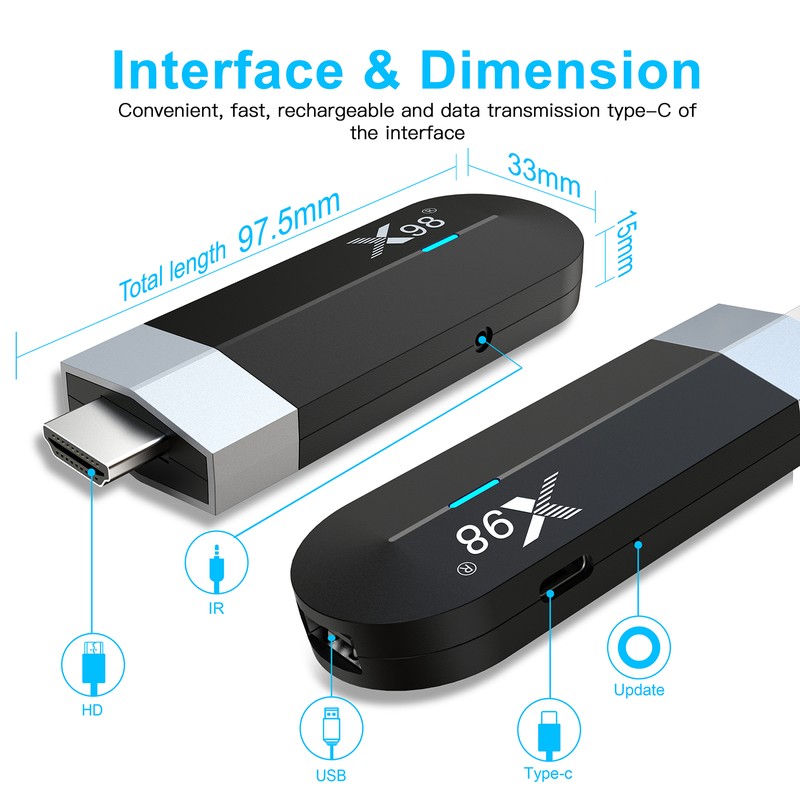 X98 S500 Android 11.0 Smart TV Stick UHD 4K Media