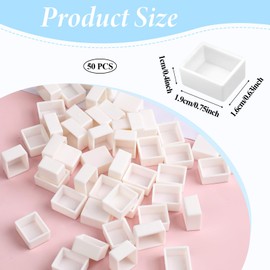 KALIONE 50 Pcs Watercolor Half Pans White Plastic Empty Watercolor Paint Pans Empty Watercolor Palette Plastic Watercolor Tins Travel Tins Paint Case Empty Half Pans for Watercolor Acrylics Palette