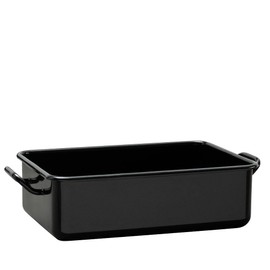 Riess, 2184-022, Mini Back- und Servierform 23x15x7cm, SCHWARZEMAILLE, LBH 28.7 x 15.4 x 7.1 cm, Gewicht 0.54kg, Herkunftsland Österreich, Emaille Backform, Emaille Kochgeschirr, Mini Auflaufform