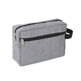 QUINTRA Double Layer Cosmetic Bag for Men and Women Multifunctional Digital Bag Travel Storage Bag Fabric Toiletry Bag, grey, standard size