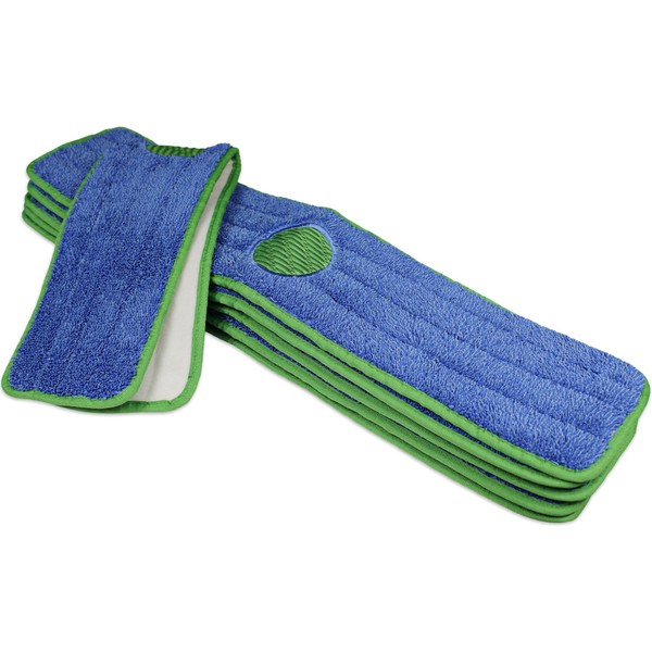 cleanaide Spot Limpieza 45,7 cm Twist Yarn Mopa de microfibra Pad con Scrubber Verde – 6 pack