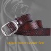 JASGOOD Women's Hollow Flower Genuine Leather Belt for Jeans Pants
