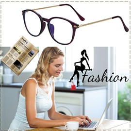 Aroncent Women's Eyewear Anti-Fatigue Anti-Light Blue Eye Protection Clear Lens Ultralight Color Choice Purple