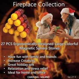 Science Kit Toys 27 PCS Colorful Magnets Building Blocks, Large Hematite Magnetic Stones, Stress Relief Autism, Home Office Kids Adults Intelligence Development Educational Birthday Party