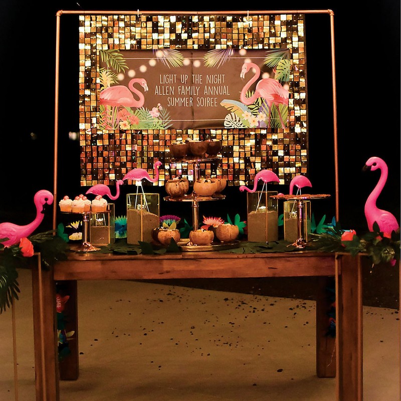 Fun Express Sequined Shimmer Wall Panels – Elegant Silver Party