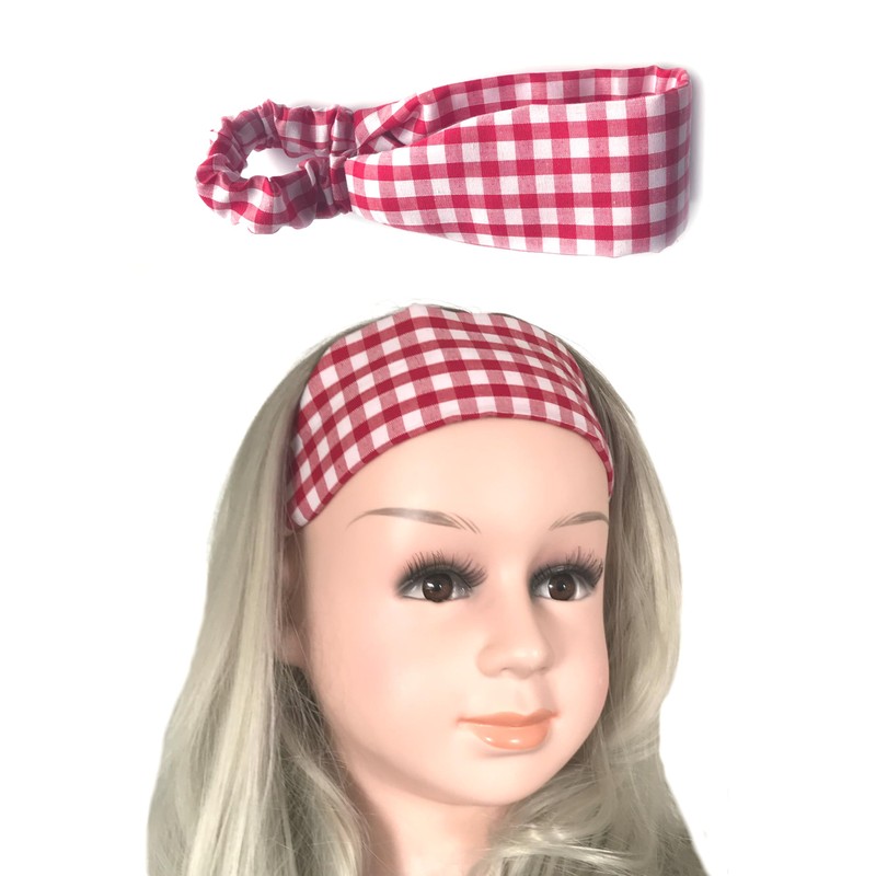 Gingham Headband. Child Sized. Suit Child Age 4 To 10