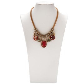 Polmart H4 Necklace Display Bust, White Leatherette, 13 ½”H