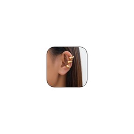 Chunky Ear Cuffs Non Piercing Round Huggie Ear Cuff Earrings for Women Trendy 14K Gold Clip On Cartilage Earrings Jewellery Gifts, Leather, No Gemstone