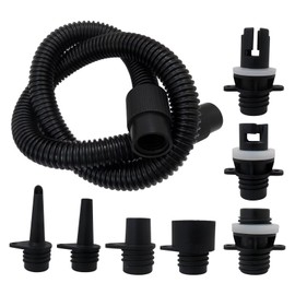 Zafina-UP Paddle Board Pump Adapter Set, 1 Sup Pump Hose 7 Sup Air Nozzles, Sup Pump Replacement Parts, Paddleboard Electric Air Pump Accessories Attachment for Inflatable Boats, Rafts, Kayak