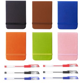 6 Libretas de Bolsillo (Regalar 6 Bolígrafos), 6 Colores Libretas Cuaderno de Notas, 192 Páginas Puntos, Lineado y Blanco, para Notas de Clase Actas de Reunión Escritos Personales Maestras Regalos