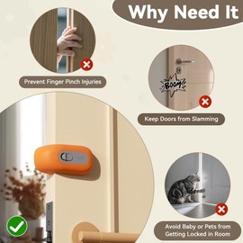 EUDEMON Child Proof Door Finger Pinch Guard, Baby Revolving Door Stopper, Door Latch Door Guard, Easy to Install (1 Pack,Orange)