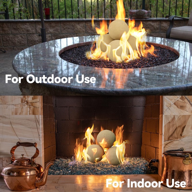 Skyflame 3" Ceramic Fire Pit Balls, Set of 15 Round