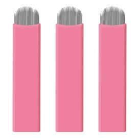 Pack of 30 Nano Microblading Needles 0.15 mm Pink Nano Fine Blades Tattoo Eyebrow Blades Microblade Embroidery Needles for Semi-Permanent Makeup with 3D Eyebrows (0.15 mm 21U)
