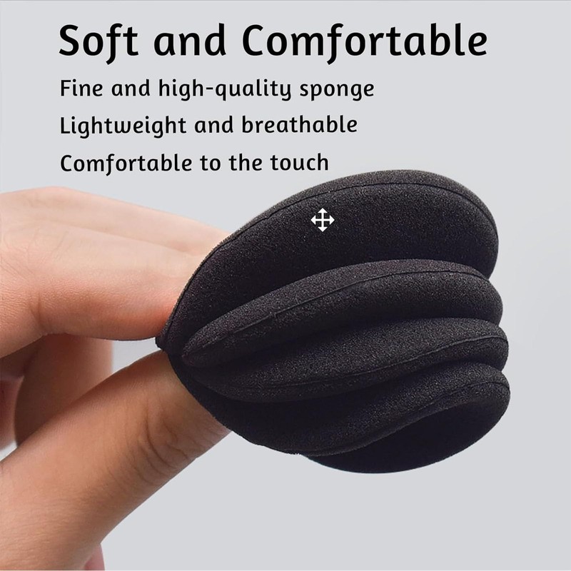 VBQFDPH 20 Pack Ear Cushion Foam Replacement Covers, 55MM, Black,