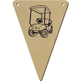 5 x 140mm 'Golf Cart' Wooden Bunting Flags (BN00081309)