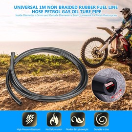 Jadeshay Fuel Hose 5 mm Inside, Fuel Hose 8 mm Outer, Diesel Hose Fuel Hose for Motorcycle, Lengths 1 m, Black