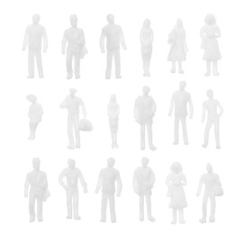 VGOL 100Pcs 1:150 White People Unpainted Figures Exquisite Miniature Character Models Decorative Accessories for DIY Making Mini Dollhouse Building