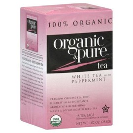 Organic & Pure Tea White Peppermint Organic, 18 ct
