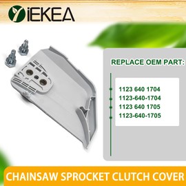 Yiekea 1123 640 1704 Chainsaw Sprocket Clutch Cover for Stihl 017 018 021 023 025 MS170 MS180 MS210 MS230 MS250 Chainsaws with Collar Stud and Cover Nut Replaces 1123 640 1705