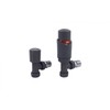 Wärmer System Angle Grey Plated Thermostatic Radiator Valve Vertical Or