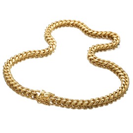 Mens Cuban Link Chain Necklace, Gold Chain Silver Chain for Men Women, Cool Style Stainless Steel/18K Gold Plated, 6/8/10/12/14/16/18/20/22mm, 7/7.5/8/8.5/9/9.5/18/20/22/24/26/30 Inch
