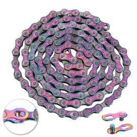 6/7/8 Speed Bike Chain, 116 Links Speed Bicycle Chain, Colorful Mountain Bike Chain Compatible with 3 Major Shifting Systems for Road Mountain Racing Cycling