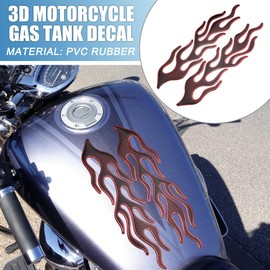A ABSOPRO Universal 3D Motorcycle Gas Tank Decal 10.12''x4.80'' Gas Tank Protector Sticker Fuel Oil Gas Tank Pad Protector Sticker Decal PVC Rubber Black Red
