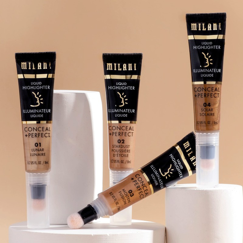 Milani Conceal + Perfect Liquid Highlighter for Added Glow, Face