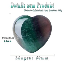 AWARDSEN 60 mm Fluorite Large Heart Crystals Gemstones Gifts for Women, Reiki Healing Stones Worry Stone for Valentine's Day, Birthdays, Anniversary, Mother's Day and Thanksgiving Day