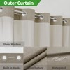 eachope Extra Long No Hooks Needed Linen Textured Shower Curtain