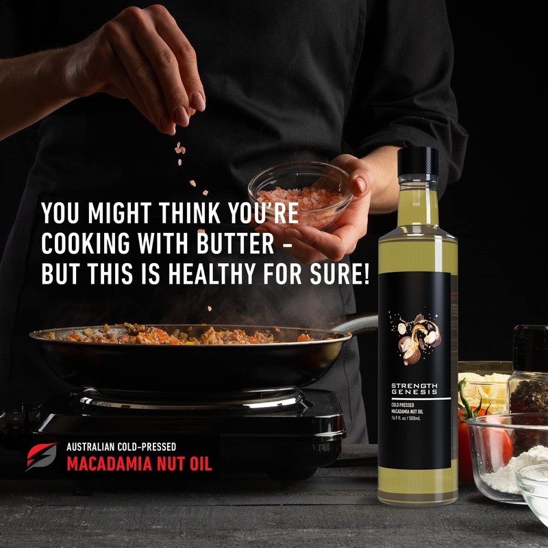 Strength Genesis Australian Macadamia Nut Oil, Cold-Pressed Macadamia Oil for