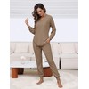 Becotal Womens Pajama Sets Waffle Knit 2 Piece Lounge Sets