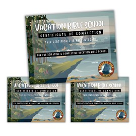 Vacation Bible School VBS Certificate of Completion Award | 50 pk 8.5x11” Breaker Rock Beach Under The Sea Ocean Themed Participation