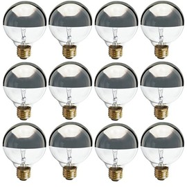Satco S3861 Incandescent 40W 120V Globe G25 Silver Crown Decorative Light Bulb; 280 Lumens; 1500 Rated Hours; E26 Medium base; C-9 Fillament; 2700K Warm White; 100 CRI; Dimmable