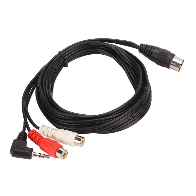 DIN 5Pin Male to 2 RCA Female and 3.5mm Cable