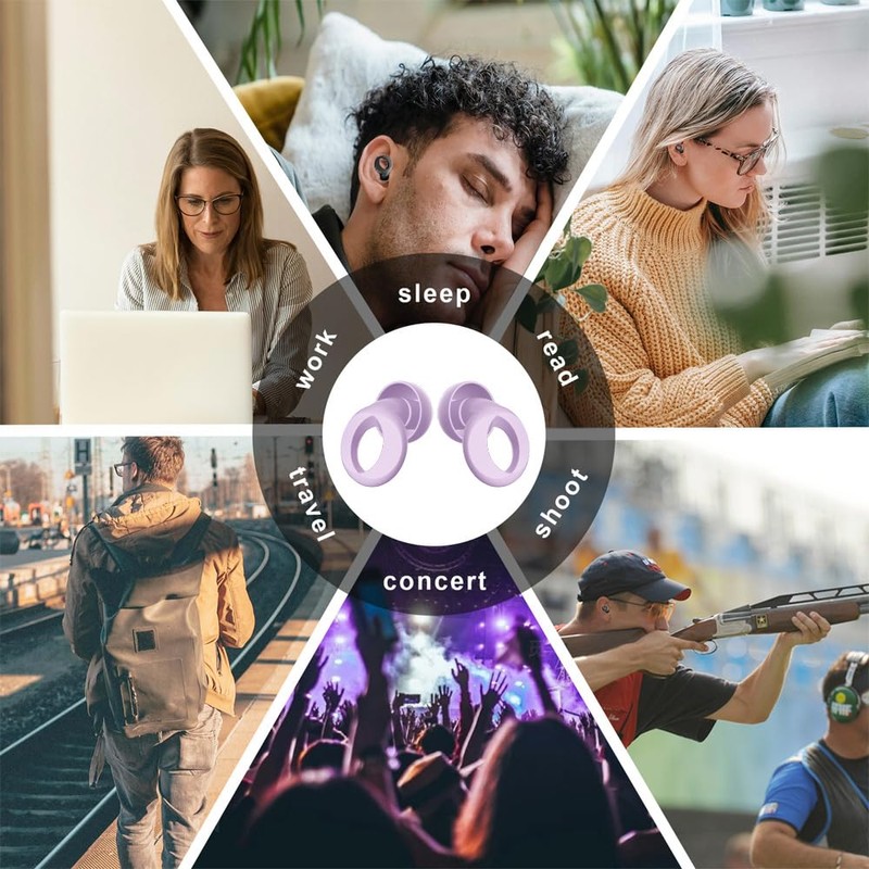 Ear Plugs for Sleeping (Purple, One Size)