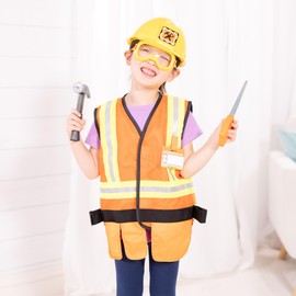 Melissa & Doug Construction Worker Role Play Costume Dress-Up Set (6 pcs)