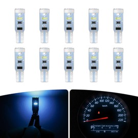 cciyu 10x T5 5-3014-SMD Ice Blue Instrument Lights Dashboard Lights Instrument Panel Cluster LED Lamps Glove Box Light Bulb Clock Light Instrument Cluster Dash Panel Lights