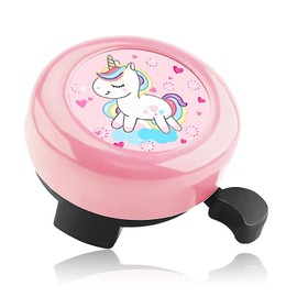 Children's Bicycle Bell, Bicycle Bell for Children's Bike, Bicycle and Balance Bike, Children's Bicycle Balance Bike Accessories, Girls Gift for Birthday, Christmas, Children's Day, Pink Unicorn