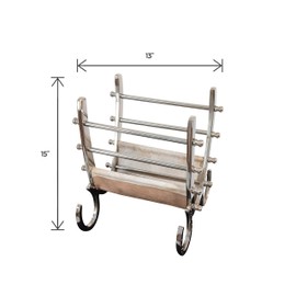 Stainless Steel Magazine Holder (DH8026) | Leather Magazine Holder Rack | Vintage Pony Hair Leather Foldable Shelf | Magazine Organiser for Bathrooms or Offices.