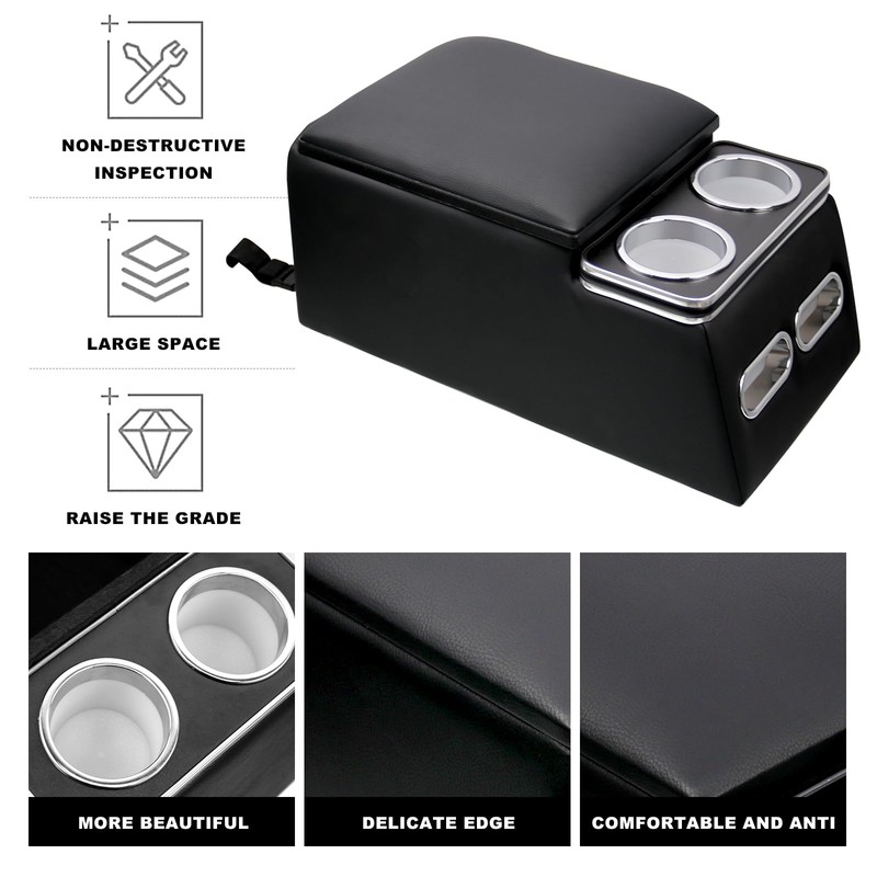 Frtcaty Center Console Organizer with Cup Holder & Padded Top