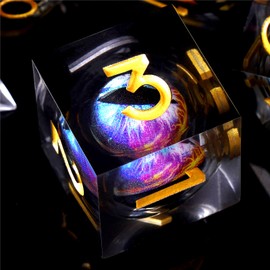 DND Dice Set, 7-Piece Moving Dragon Eye Polyhedral Resin Dice Set DND Dice D&D Dice for Dungeons and Dragons Pathfinder DND RPG MTG Pathfinder D4 D6 D8 D10 D% D12 D20